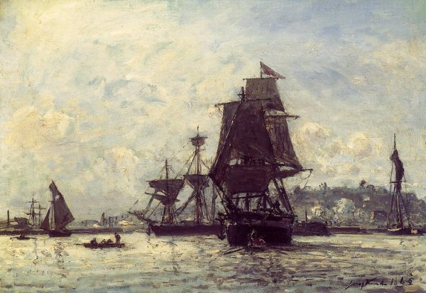 Sailing Ships At Honfleur