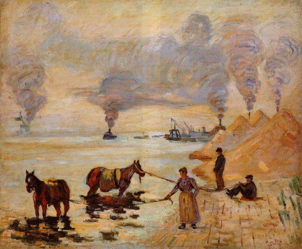 Horses In The Sand At Ivry