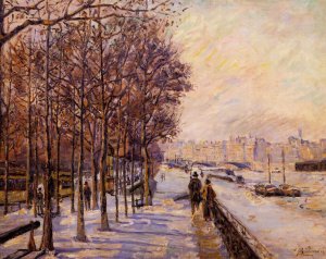 Passers By In Paris In Winter