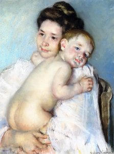 Mother Holding A Child In Her Arms
