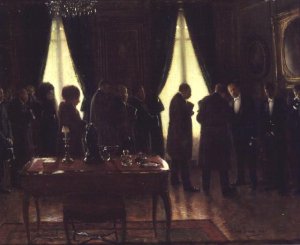 Workers leaving the Maison Paquin, in the rue de la Paix, c.1900