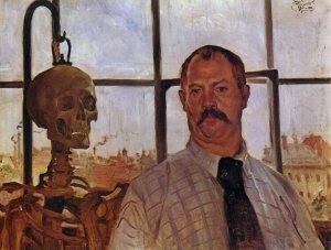 Self-portrait with skeleton, 1896